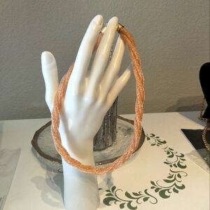 Elegant Gold Crystal Twisted Necklace